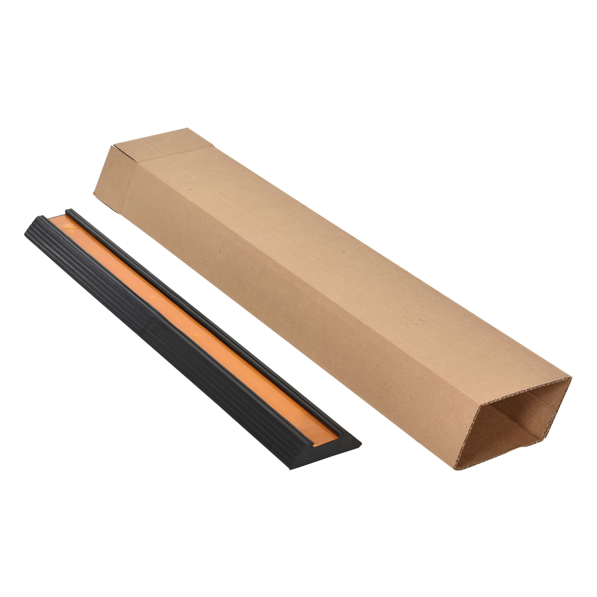 Vestil Extruded Rubber Bumper Box - 36in. Length, High Impact Resistant, Reflective Tape, Model# BS-36-BOX